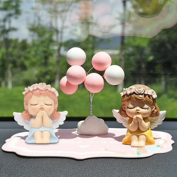 4 pièces ange figurine voiture tableau de bord ornement gâteau pour  décoration d'entrée 