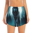thumbnail image 2 of Balery Wolf Pantalones cortos deportivos para mujer con forro y dos bolsillos, elásticos, para entrenamiento, gimnasio, yoga-Large, 2 of 7