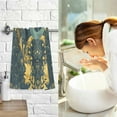 thumbnail image 7 of Yayeee 2 Pack Hand Towels for Bathroom 100% Cotton 16" x 28" Soft Absorbent Kitchen Towel, Green Celestial Serpent, 7 of 7