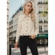 thumbnail image 2 of Chaqueta de Motociclista Allegra K Casual con Bolsillos Planos y Cuello Puntiagudo Beige M, 2 of 4