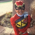 thumbnail image 2 of Cross-age Dinosaur Team Red Power Dino Charge Ranger Superhéroe Muscle Monos Trajes Cosplay Disfraz de Halloween para niños Niño Sombrero, 2 of 3