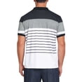 thumbnail image 3 of INSPIRE CHIC Men's Colorblock Striped Short Sleeve Three Button Work Polo Shirts S Black White, 3 of 5