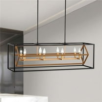 Tilla 12 in. 8-Light Indoor Matte Black and Matte Gold Finish Chandelier with Light Kit