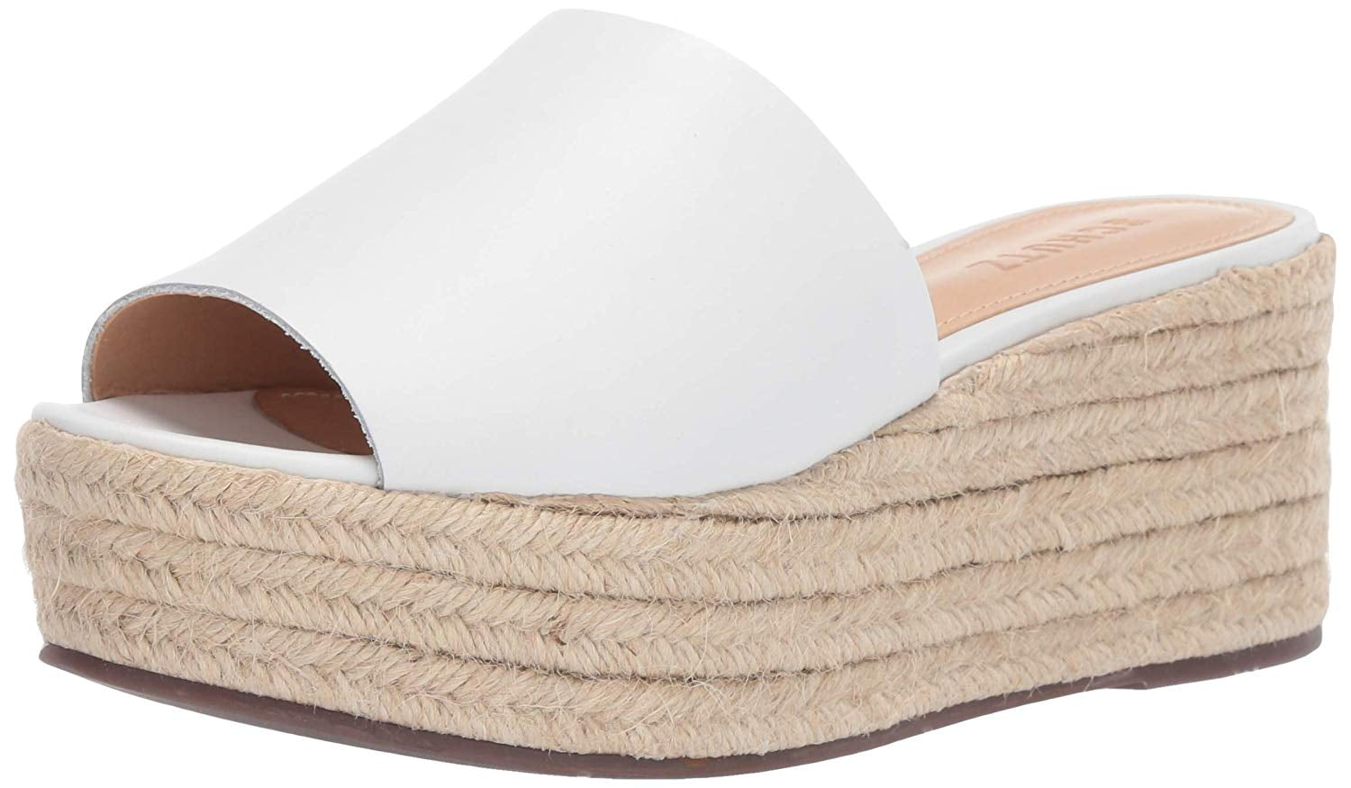 white wedge slip on sandals