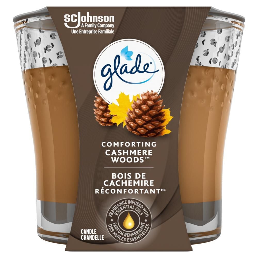 Glade® Scented Candle Air Freshener, Cashmere Woods, 1 Piece