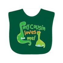 Inktastic My Cousin Loves Me Dinosaur Boys or Girls Baby Bib
