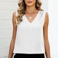 thumbnail image 3 of AUNVITO Women's V-Neck Sleeveless Tank Top Solid Color Casual Lightweight Style, 3 of 6