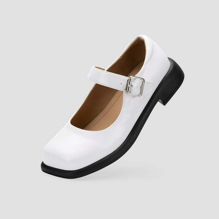

RLCEGAL Queenly Square Toe Mary Jane White