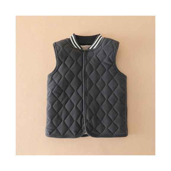 Kids Puffer Vest Boys Winter Vest Lightweight Button Down Windproof Down Jacket Sleeveless Kids Boy Jacket 5-6 Years