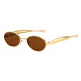 thumbnail image 1 of Gafas de sol SUNBSR retro ovaladas con montura metálica dorada UV400 para mujer/hombre, 1 of 9