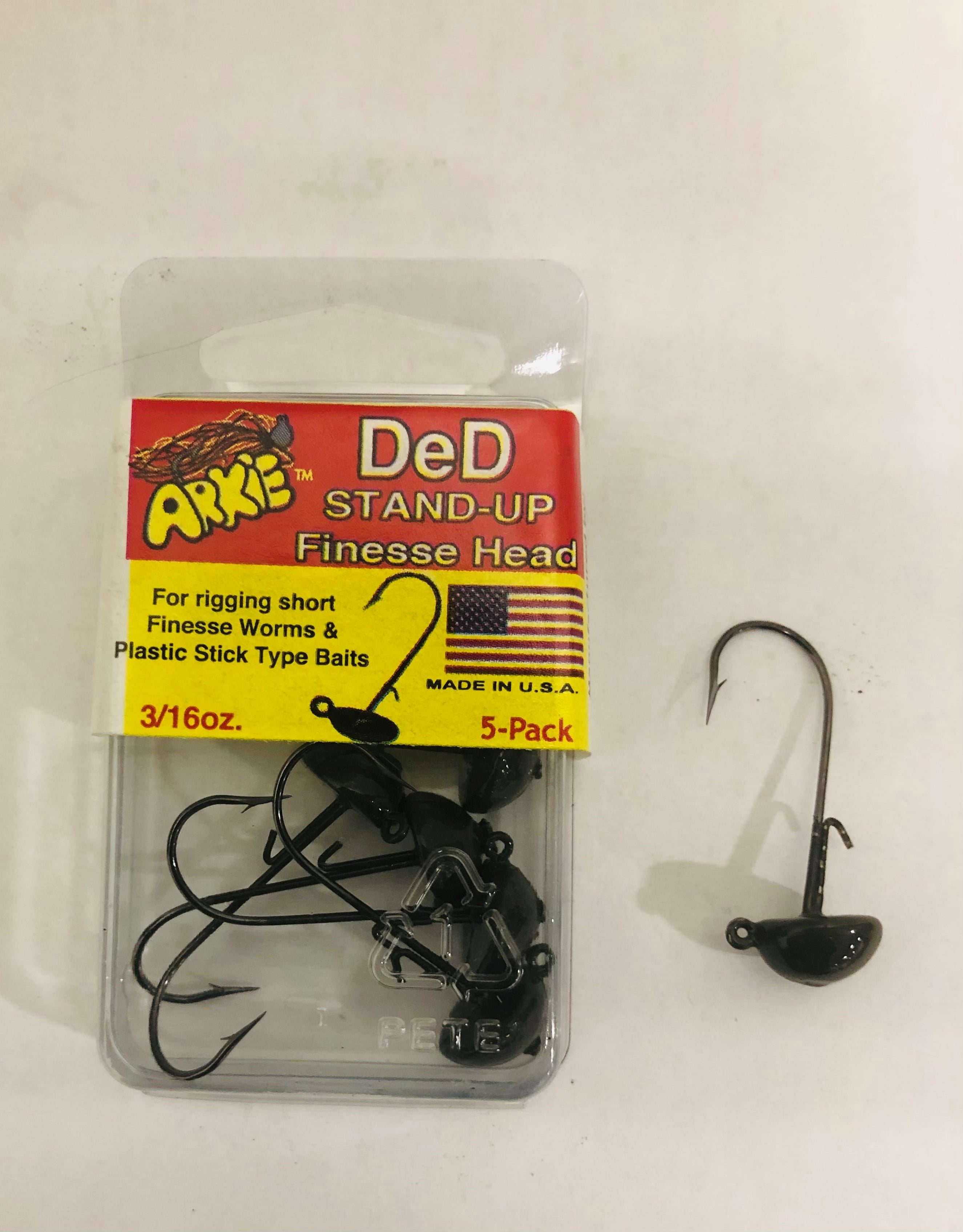 Arkie Lures DeD Stand-Up Finesse Jig Head, Color Green Pumpkin, Size 3/16 oz.