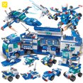 thumbnail image 3 of 700 piezas de bloques de construcción de automóviles del Departamento de Policía de Patrulla de la Ciudad, figuras de acción inspiradas en camiones, juguetes para niños, regalo para niños, 3 of 4