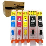 F-ink 5 Colors Empty Refillable Ink Cartridges Replacement for Canon 280XXL 281XXL PGI-280XXL CLI-281XXL for Pixma