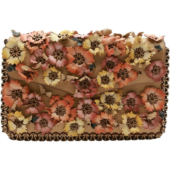 Almala Women's Flower Leather Clutch - Multicolor