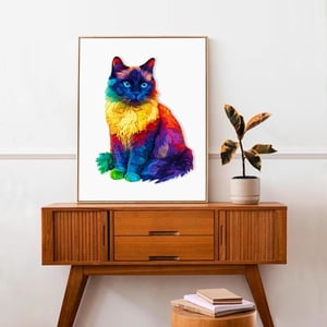 Cat-shaped jigsaw puzzle - 200-piece puzzle set, suitable for adults, teenagers, cat lovers, friends, and family.  Can also be used as home decor or a collectible item. Frame not included.,Multicolor