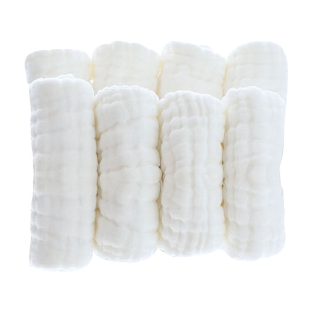 Penkiiy 10PCS pañales de tela de bebé, suave transpirable grueso lavable napa de algodón absorbente inserto para bebés y niños pequeños M blanco