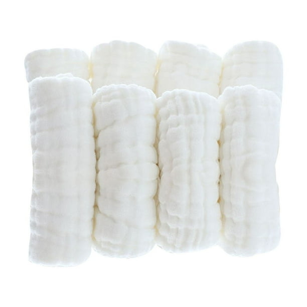 Penkiiy 10PCS pañales de tela de bebé, suave transpirable grueso lavable napa de algodón absorbente inserto para bebés y niños pequeños XL blanco