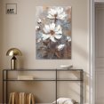 thumbnail image 3 of White Textured Flowers Canvas Elegant Floral Wall Art by Art Remedy, Gallery Wrapped, 24" x 36", 3 of 7