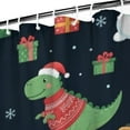 thumbnail image 3 of Christmas Dinosaur Pattern Shower Curtain 72"x84" ,Bathroom Decorative Shower Curtains Set with 12 Hooks,Modern Waterproof Washable Shower Curtain, 3 of 6