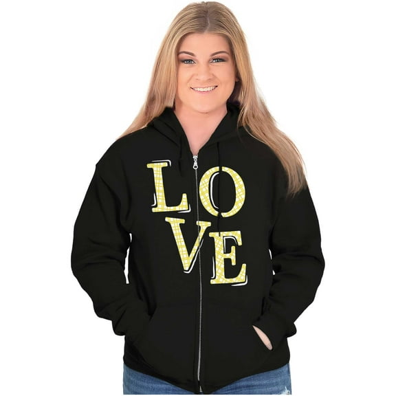 Love Romantic Valentines Day Zip Hoodie Sweatshirt Women Brisco Brands S