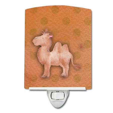 

Caroline s Treasures BB7393CNL Polkadot Camel Watercolor Ceramic Night Light 6x4x3 multicolor