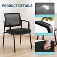 thumbnail image 3 of Beddle Executive Office Guest Chair Set of 2, Desk Chair with Lumbar Support and Padded Armrest, Perfect for Conference Rooms, Reception Areas, and Waiting Rooms, Black, 3 of 7