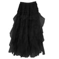 thumbnail image 2 of Womens Maxi Skirt Flowy High Waisted Tiered Layered Long Skirt Color Black Size One Size, 2 of 4