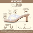 thumbnail image 2 of Cushionaire Shana Clear Jelly Strap Heels for Women, Flared Kitten Heel Slide with Cushioned Footbed and Split Toe, 2 of 19