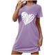 thumbnail image 2 of Camisón corto extragrande para mujer, estampado, cuello redondo y manga corta, de poliéster., 2 of 4