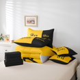 thumbnail image 5 of Homewish Couple Valentine's Day Bedding Comforter Set 7pcs, Her Side and His Side Queen Bedding Sets, Black Orange Fashion Splicing Reversible Queen Sheet Sets, Ultra Soft Bedroom Decor, 5 of 7