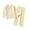 Beige, variant on REDARER Boys' Ribbed Waffle Knit Pajama Set, Soft Long Sleeve Loungewear for Toddler & Kids,2-3 Years