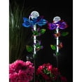 thumbnail image 3 of Evergreen Flag Beautiful Purple Solar Light Glass Globe Spinning Garden Stake - 9x9x32 in, 3 of 3