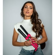 Jose Eber: Clipless Curling Iron 1 (25mm) - Pink - Professional Tourmaline Ceramic Barrel, Wand Styling Tool, Ion Technology, Heat Resistant Glove