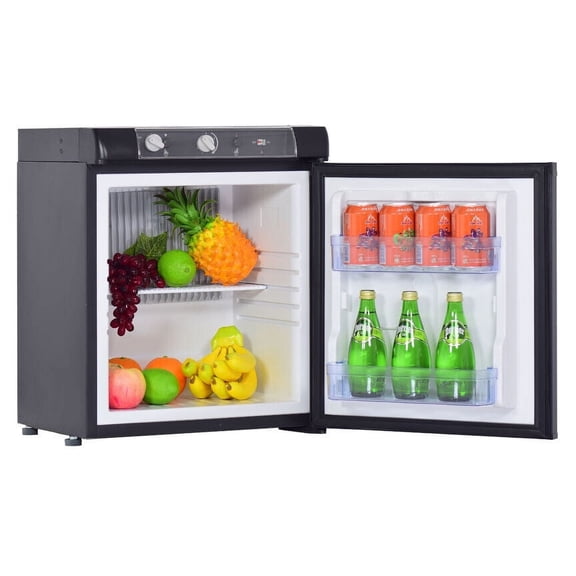 Clearance Smad 3 Way Propane Rv Refrigerator 1.4 Cu.ft, Compact Camper 12 V/110V/Gas LPG Fridge, for Rv, Garage, Black