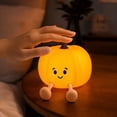 thumbnail image 5 of Dimmable Silicone Pumpkin Night Light, Auto‑Off Timer LED Touch Lamp, Portable Cordless Bedside Light for Nursery, Desk and Halloween Room Decoration, 5 of 6