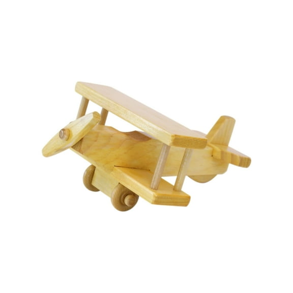 AmishToyBox.com Wooden Airplane Toddler Toy, Kid Safe Finish Yellow Stain