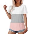 thumbnail image 5 of Summer Shirts For Women Sevevn Women's Color Blocked Round Neck Sleeve Short Sleeved T-shirt Womens Oversized Tee Shirts, 5 of 7