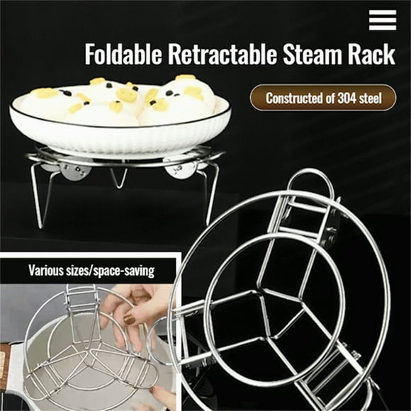 mtvxesu Storage Racks, 304 Thickened Stainless Steel Telescopic Steam Rack Household Triangular Pot Rack Drainage Rack Vegetable Steaming Folding Rack Water Storage Rack Storage Racks and Shelving