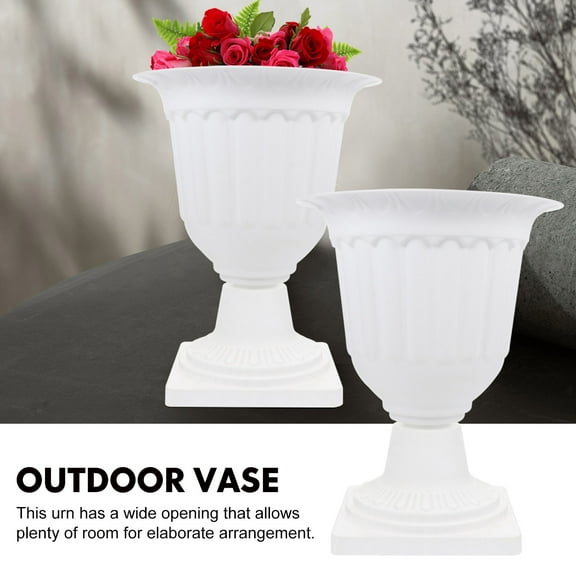 FUTUREORYY 2Pcs Decorative Garden Planter Plastic White Simple Style For Indoor and Outdoor Use