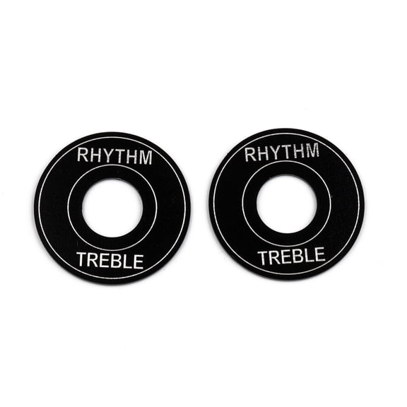 LOOKSEVEN 2x Metal Switch Plate Ring Rhythm Treble Pickup Selector Toggle For Les paul SG-Black