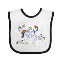 Inktastic Cute Unicorn Family Boys or Girls Baby Bib