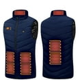 thumbnail image 4 of Odeerbi Halloween Heated Vest with 4 Heating Zones for Men Women Lightweight Winter Warm USB Rechargeable Heated Jacket Plus Size Pumpkin Print Heated Coat Blue without Power Bank, 4 of 4