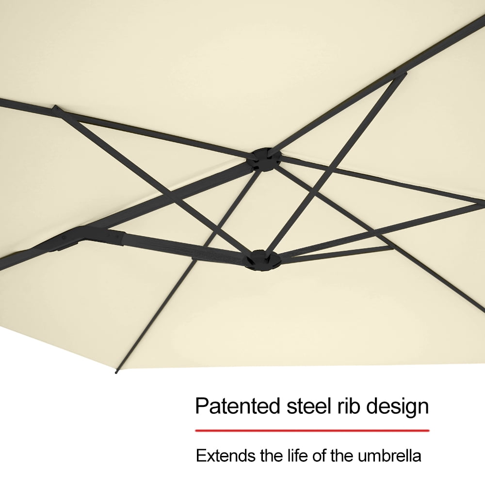 Abba Patio 10’ Outdoor Hanging Umbrella Patio Sun Shade Offset Market Cantilever Umbrella, Beige