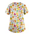 thumbnail image 3 of EHTMSAK Scrubs Tops 3xi Clearance Floral with Pocket Womens Clearance Scrub Tops Short Sleeve Working Uniform Blouse Shirt Multicolor M, 3 of 3