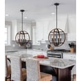 thumbnail image 2 of Farmhouse Globe Pendant Lighting 4-Light Sphere Foyer Chandelier Wood Grain, 2 of 8