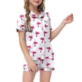 thumbnail image 1 of Ensemble de Pyjamas en Satin pour Garçons, Imprimé, Manches Courtes, Boutons, Ensemble de Hauts, Pyjamas Décontractés pour Filles, Pyjamas pour Enfants, Garçons, Filles, Mode, 1 of 5