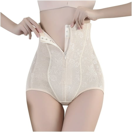 

Yotyukeb Lingerie For Women Women Abdomen Pants Breasted Shapewear Zipper Hip Lift Yoga Body Shaping Pants (Beige)