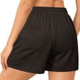 thumbnail image 4 of Women's Cotton Blend Sweat Shorts Lounge Workout Shorts with Pockets Adjustable Drawstring Waist Modern Fit, 4 of 9