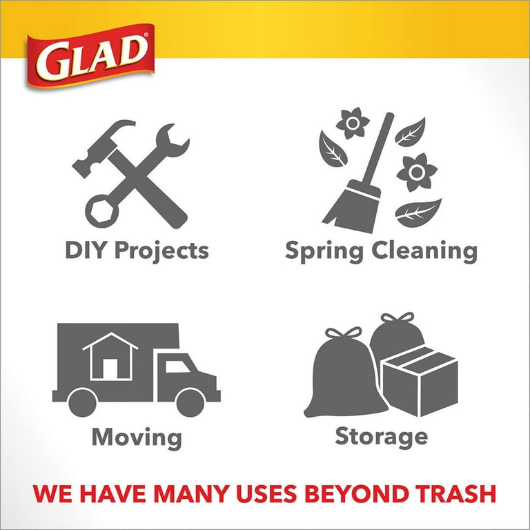 Clorox Glad Tall Kitchen Drawstring Trash Bags, ForceFlexPlus Advanced  Protection, 4 gal, Green, 1/Box, 34, Home Office, Bathroom, Kitchen,  Laundry, CLO79120