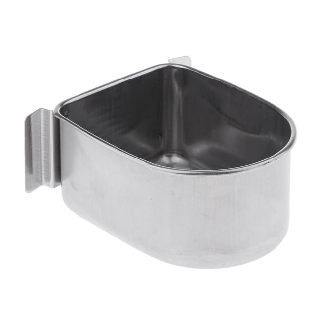 Comedero de Jau Colgante para Pájaros, Acero Inoxidable Duradero, para Mascotas de Interior, para Loros, Guacamayos, Periquitos African jinwen Tazón de alimentación de jaula de pájaros